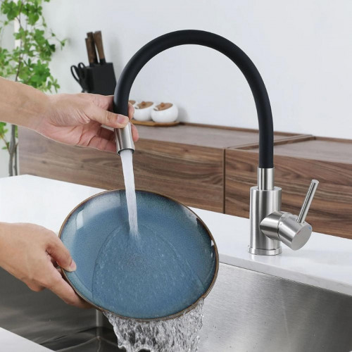 Смеситель для кухни GranFest 5433 цвет Черный