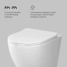 Комплект унитаза с инсталляцией AM.PM Like IS90238.801900 с сиденьем Микролифт и Черной матовой клавишей смыва фарфор подвесной
