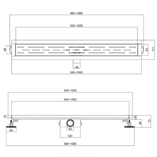 Душевой лоток Esbano Meta 70 M-TILE-70SG ESTRMETTILE70SG с решеткой Золото матовое / под плитку