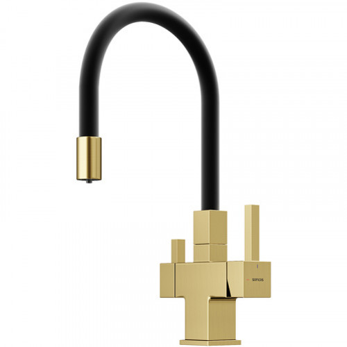 Смеситель для кухни Sancos Arno SC4005BG Золото брашированное Черный латунь