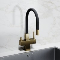Смеситель для кухни Sancos Arno SC4005BG Золото брашированное Черный латунь