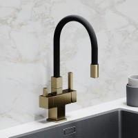 Смеситель для кухни Sancos Arno SC4005BG Золото брашированное Черный латунь