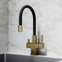 Смеситель для кухни Sancos Arno SC4005BG Золото брашированное Черный латунь