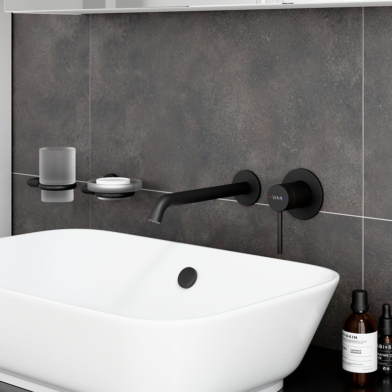 Смеситель для раковины Vitra Minimax Round A4354936EXP цвет Черный матовый