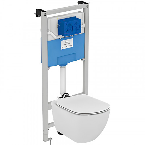 Комплект унитаза с инсталляцией Ideal Standard Tesi T386801 с сиденьем Микролифт фарфор подвесной