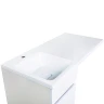Тумба с раковиной Orange Sistema 100 L STK-40TUW+RAL с бельевой корзиной Белая МДФ / ЛДСП