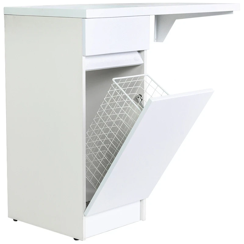 Тумба с раковиной Orange Sistema 100 L STK-40TUW+RAL с бельевой корзиной Белая МДФ / ЛДСП