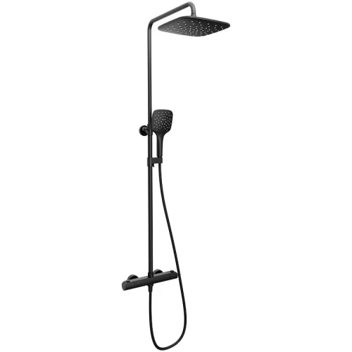 Душевая система Ravak Flat FL 091.20BL X070443 с термостатом Черная матовая латунь на стену