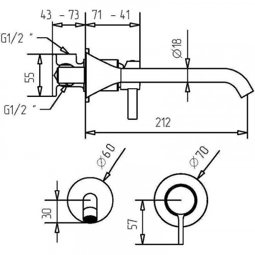 Смеситель для раковины Migliore Sirius 28181 Хром латунь встраиваемый