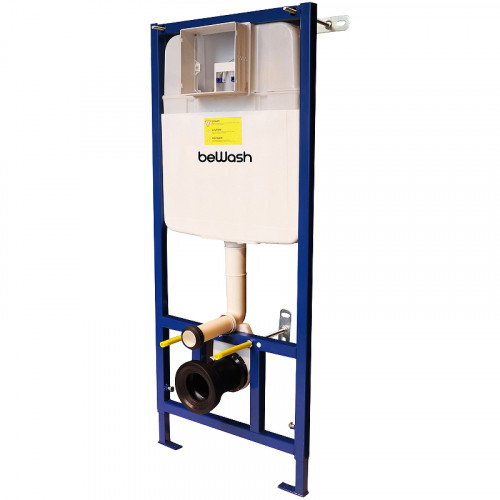 Инсталляция beWash BW74 K500RZVP0400MKK00000 для унитаза с клавишей смыва Хром матовый пластик