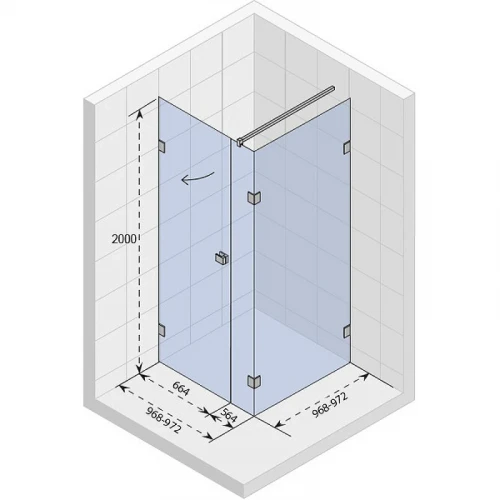 Душевой уголок Riho SZ Scandic NXT X204 120х100 L G001093120 (GX08055C1) профиль Хром стекло прозрачное