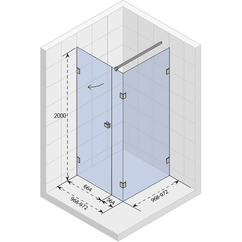 Душевой уголок Riho SZ Scandic NXT X204 120х100 L G001093120 (GX08055C1) профиль Хром стекло прозрачное