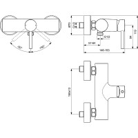 Смеситель для душа Ideal Standard Ceraline BC200XG Черный матовый латунь на стену