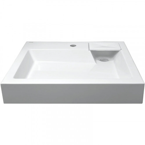 Раковина Azario Slim 60 CS00078302 на стиральную машину Белая искусственный камень (литьевой мрамор) подвесная, на стиральную машину