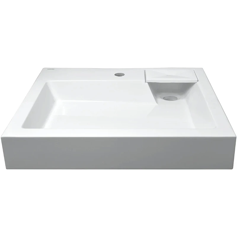 Раковина Azario Slim 60 CS00078302 на стиральную машину Белая искусственный камень (литьевой мрамор) подвесная, на стиральную машину