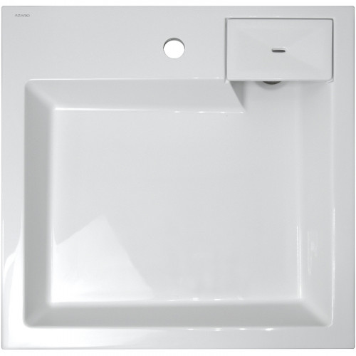 Раковина Azario Slim 60 CS00078302 на стиральную машину Белая искусственный камень (литьевой мрамор) подвесная, на стиральную машину