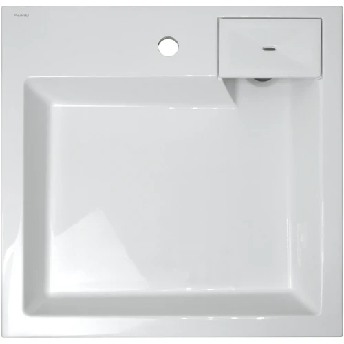 Раковина Azario Slim 60 CS00078302 на стиральную машину Белая искусственный камень (литьевой мрамор) подвесная, на стиральную машину