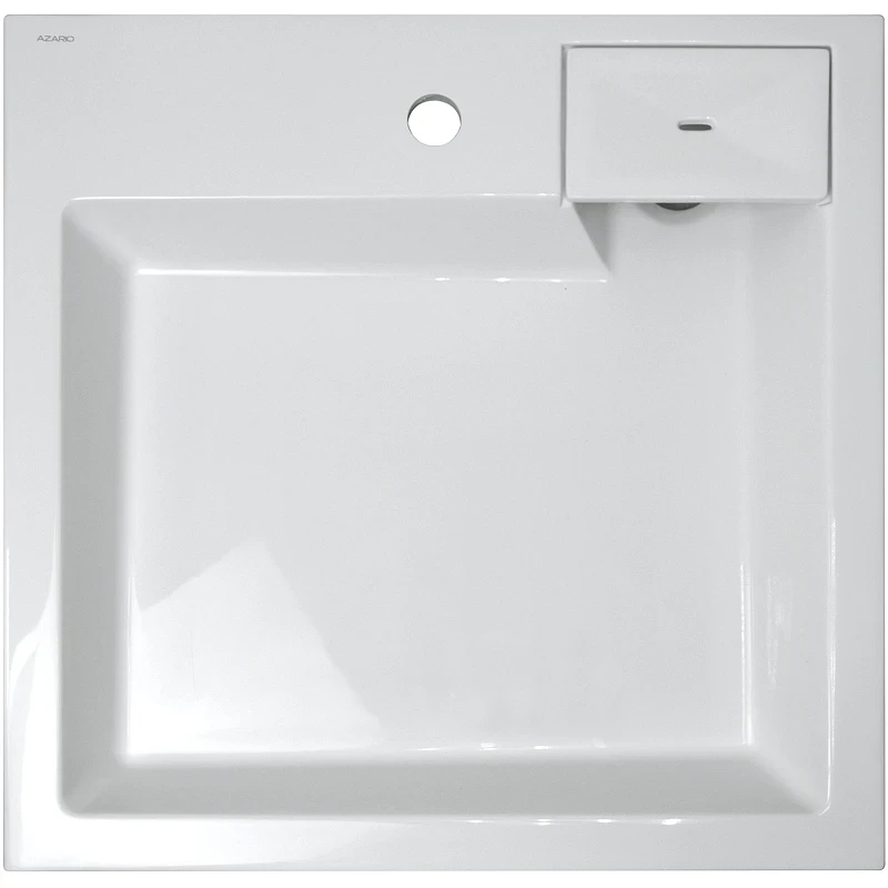 Раковина Azario Slim 60 CS00078302 на стиральную машину Белая искусственный камень (литьевой мрамор) подвесная, на стиральную машину