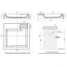 Раковина Azario Slim 60 CS00078302 на стиральную машину Белая искусственный камень (литьевой мрамор) подвесная, на стиральную машину