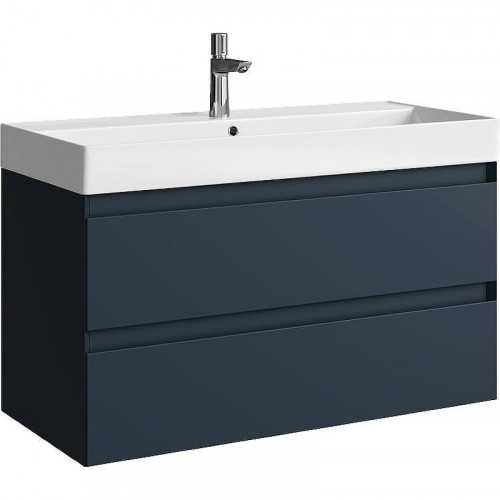 Тумба под раковину Aqwella Geometria 100 GE01102GRM подвесная Серая матовая