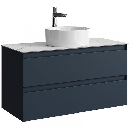 Тумба под раковину Aqwella Geometria 100 GE01102GRM подвесная Серая матовая