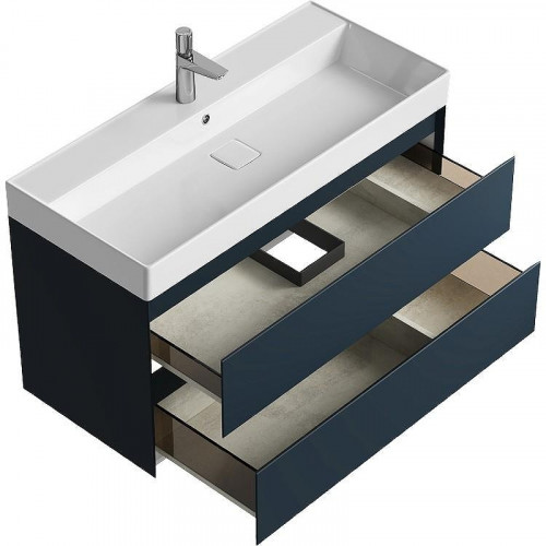 Тумба под раковину Aqwella Geometria 100 GE01102GRM подвесная Серая матовая