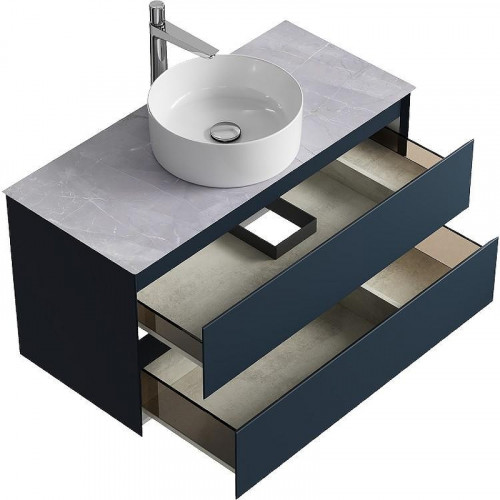 Тумба под раковину Aqwella Geometria 100 GE01102GRM подвесная Серая матовая