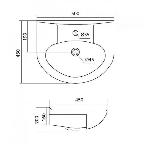 Раковина Stella Polar Santek Канны 50 1WH110243 Белая