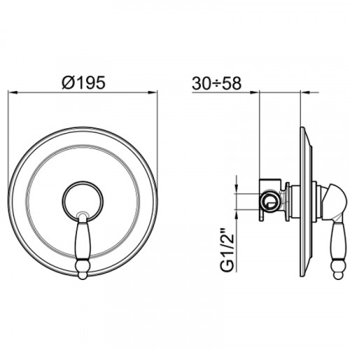 Смеситель для душа Webert Dorian DO880101065 Бронза встраиваемый