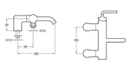 Смеситель на борт ванны Jacob Delafon Purist E14500-4A-CP цвет Хром