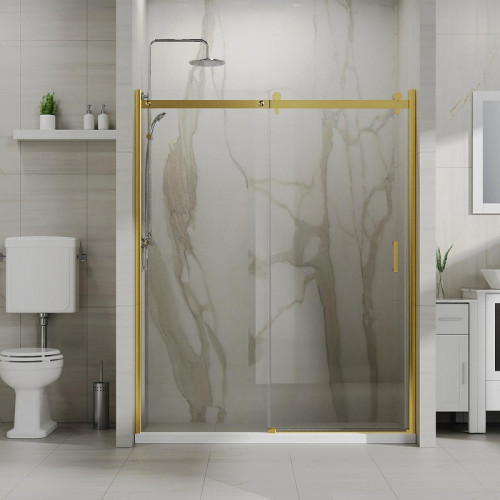 Душевая дверь Azario Bern 150 AZ-733-150-BGL-CL профиль Брашированное золото стекло прозрачное