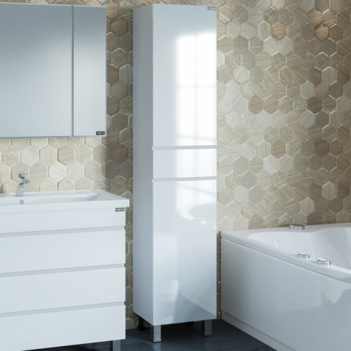 Шкаф пенал СанТа Марс 40 Белый МДФ / ЛДСП