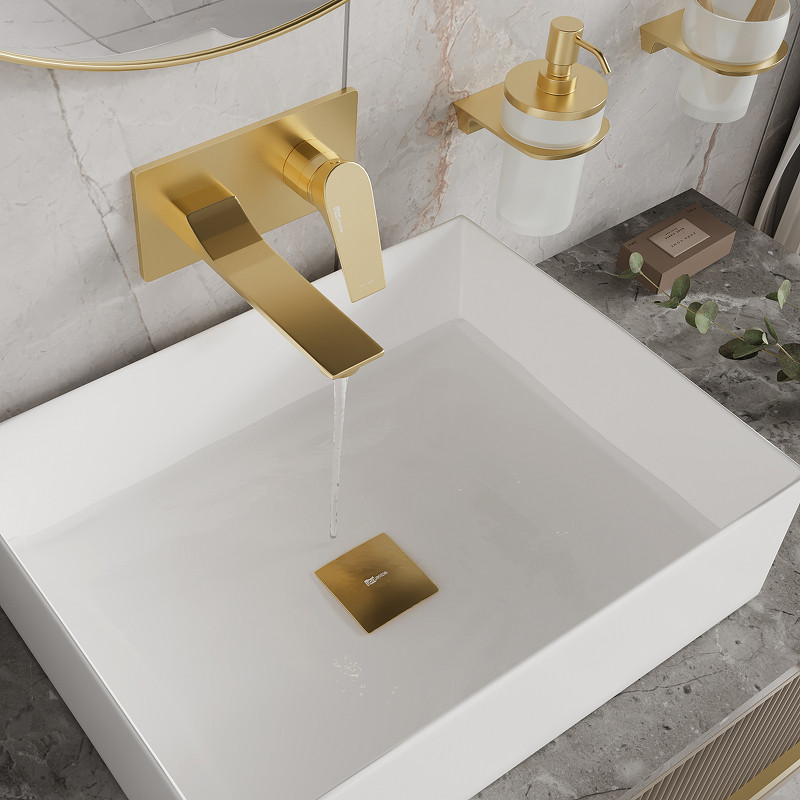 Смеситель для раковины WasserKRAFT Aisch 5530 Золото матовое латунь