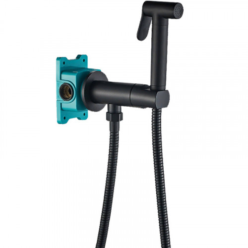 Гигиенический душ со смесителем ALMAes Agata AL-877-05 Черный матовый латунь на стену