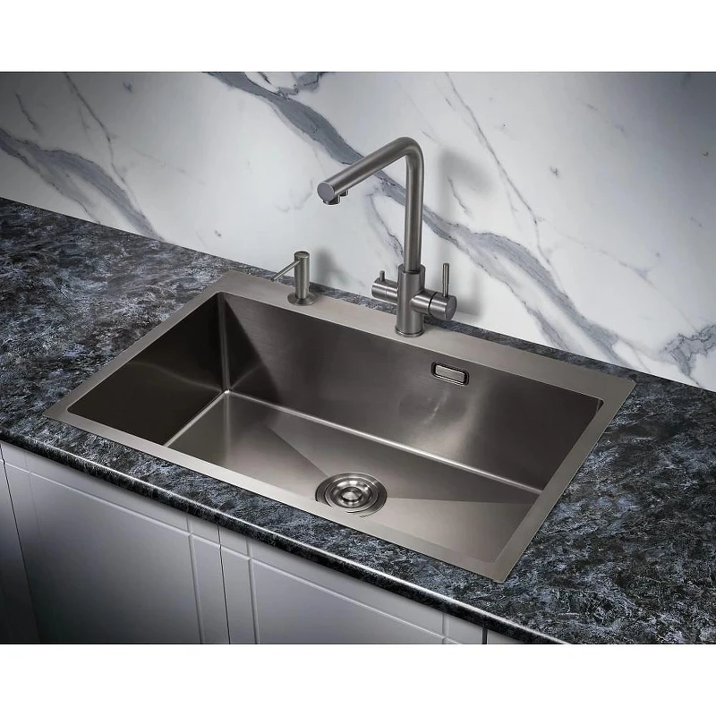 Кухонная мойка Milacio Denia 75 Steel MC.77509 цвет Вороненая сталь