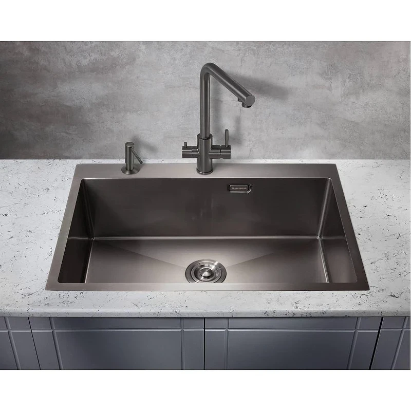Кухонная мойка Milacio Denia 75 Steel MC.77509 цвет Вороненая сталь