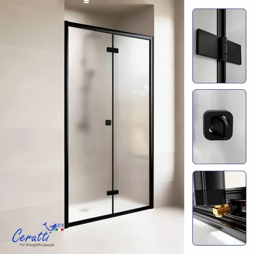 Душевая дверь Ceruttispa Белла (Bella) 100 BELLA D101BF 12010 профиль Черный матовый стекло матовое