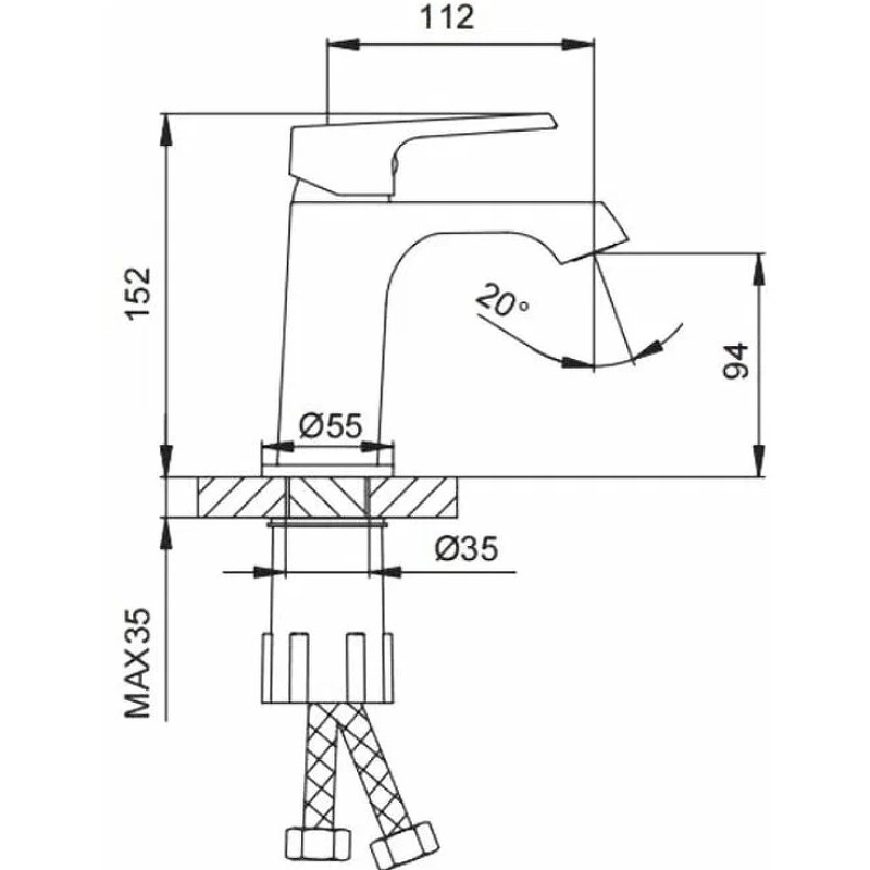 Смеситель для раковины Frap H71-6 F1071-6 Черный матовый латунь