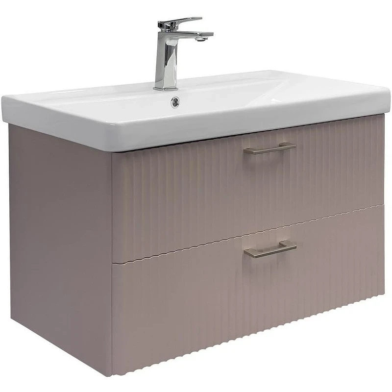 Тумба с раковиной Comforty Ангара 90П 00-00021036 подвесная Дуб латте