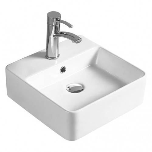 Раковина SantiLine 38 SL-1004 Белая фаянс накладная