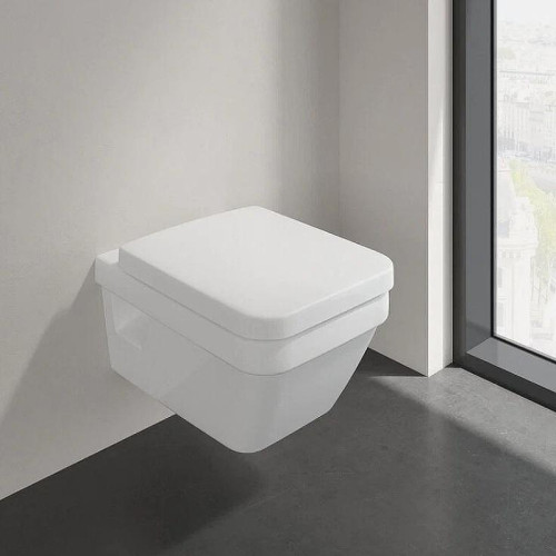 Унитаз с инсталляцией Villeroy&Boch Architectura SET-Architectura-CP цвет Белый с сиденьем Микролифт и клавишей смыва цвет Хром глянцевый
