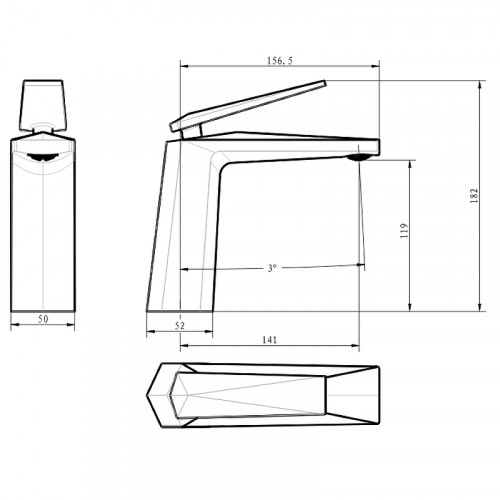 Смеситель для раковины Boheme Venturo 371-w Белый Хром латунь