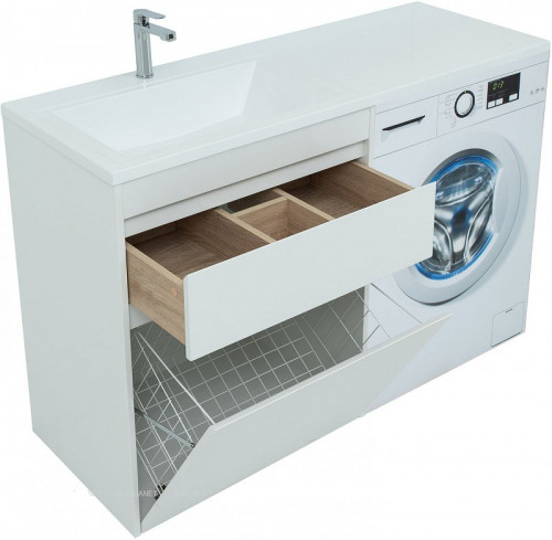 Тумба под раковину Aquanet Токио 130 239291 Белая МДФ / ЛДСП