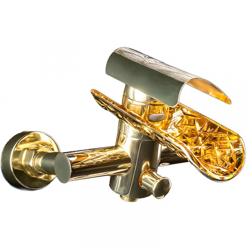 Смеситель для ванны Boheme Hypnose 233-G Золото латунь на стену