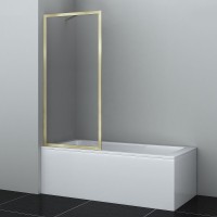 Шторка на ванну WasserKRAFT Abens 80 20W01-80 BG Fixed WasserSchutz профиль Матовое золото стекло прозрачное