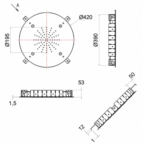 Верхний душ Remer 357SFM42N цвет Хром