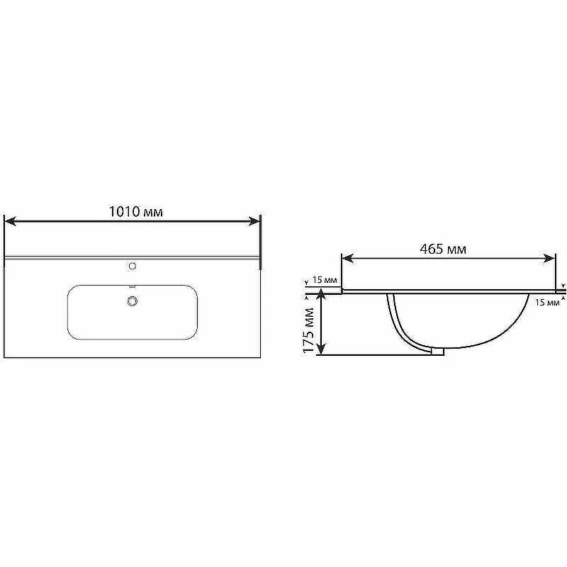 Раковина Aquanet Flat 100 329257 Черная матовая