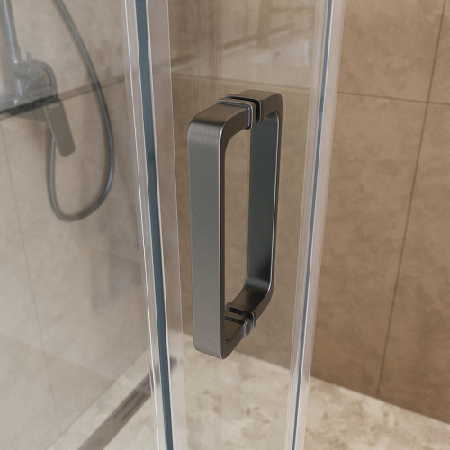 Душевой уголок BelBagno Soft Close-2 150x100 SOFT_CLOSE-2-AH-1-150/100-C-GM профиль Оружейная сталь стекло прозрачное