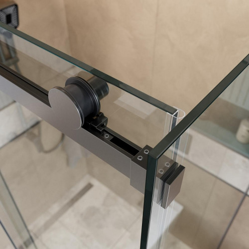 Душевой уголок BelBagno Soft Close-2 150x100 SOFT_CLOSE-2-AH-1-150/100-C-GM профиль Оружейная сталь стекло прозрачное