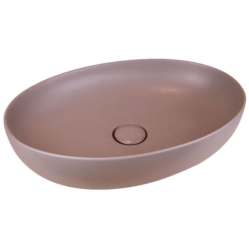 Раковина-чаша AeT Elite Oval 55 L616T0R0V0142 Розовая матовая фаянс накладная